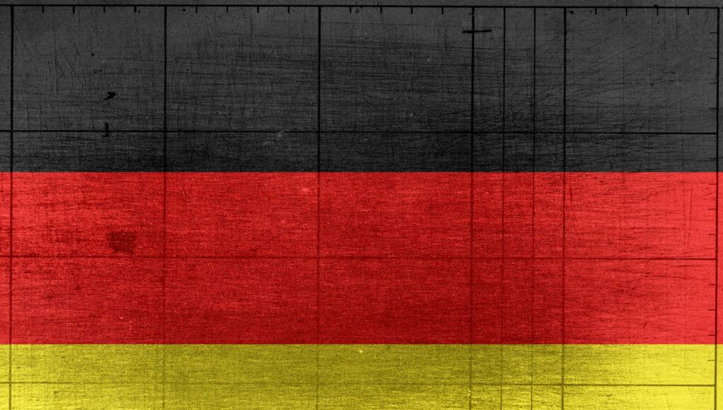 german flag painted on wooden background